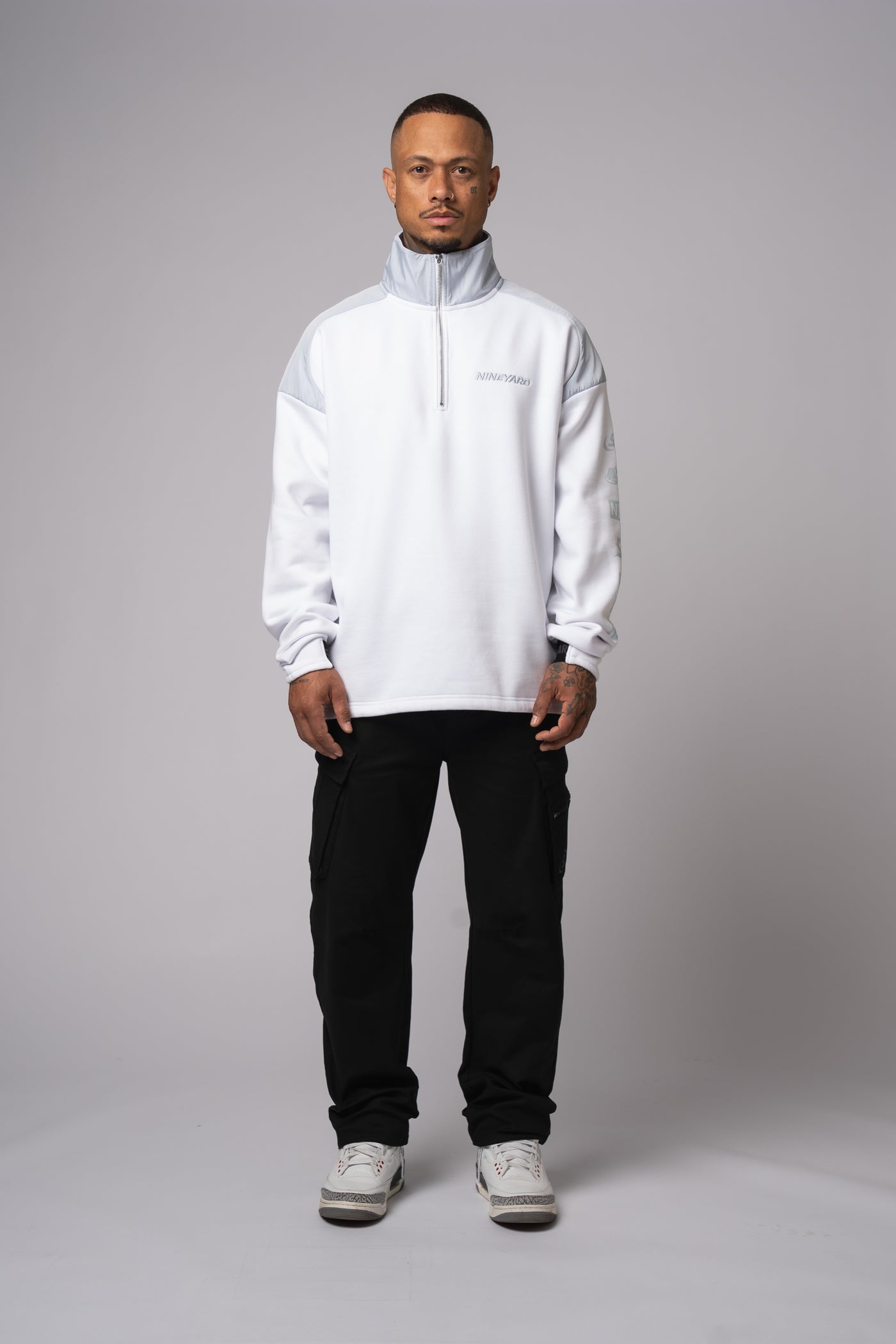 Race Half Zip Sweat Jacket white
