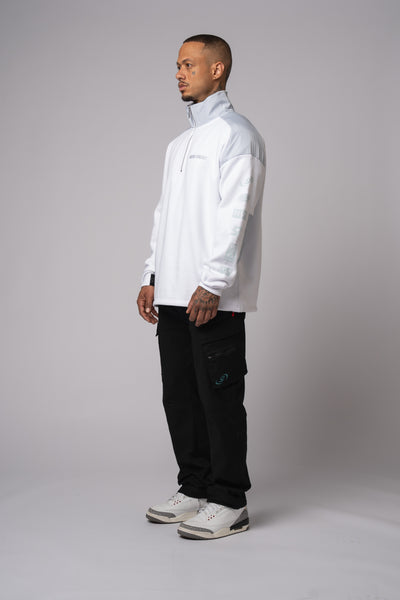 Race Half Zip Sweat Jacket white