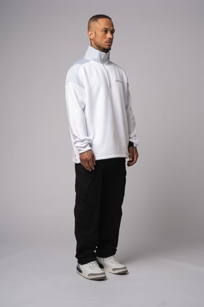 Race Half Zip Sweat Jacket white