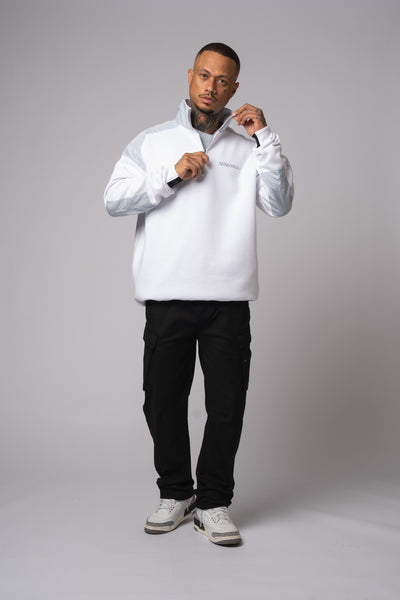 Race Half Zip Sweat Jacket white