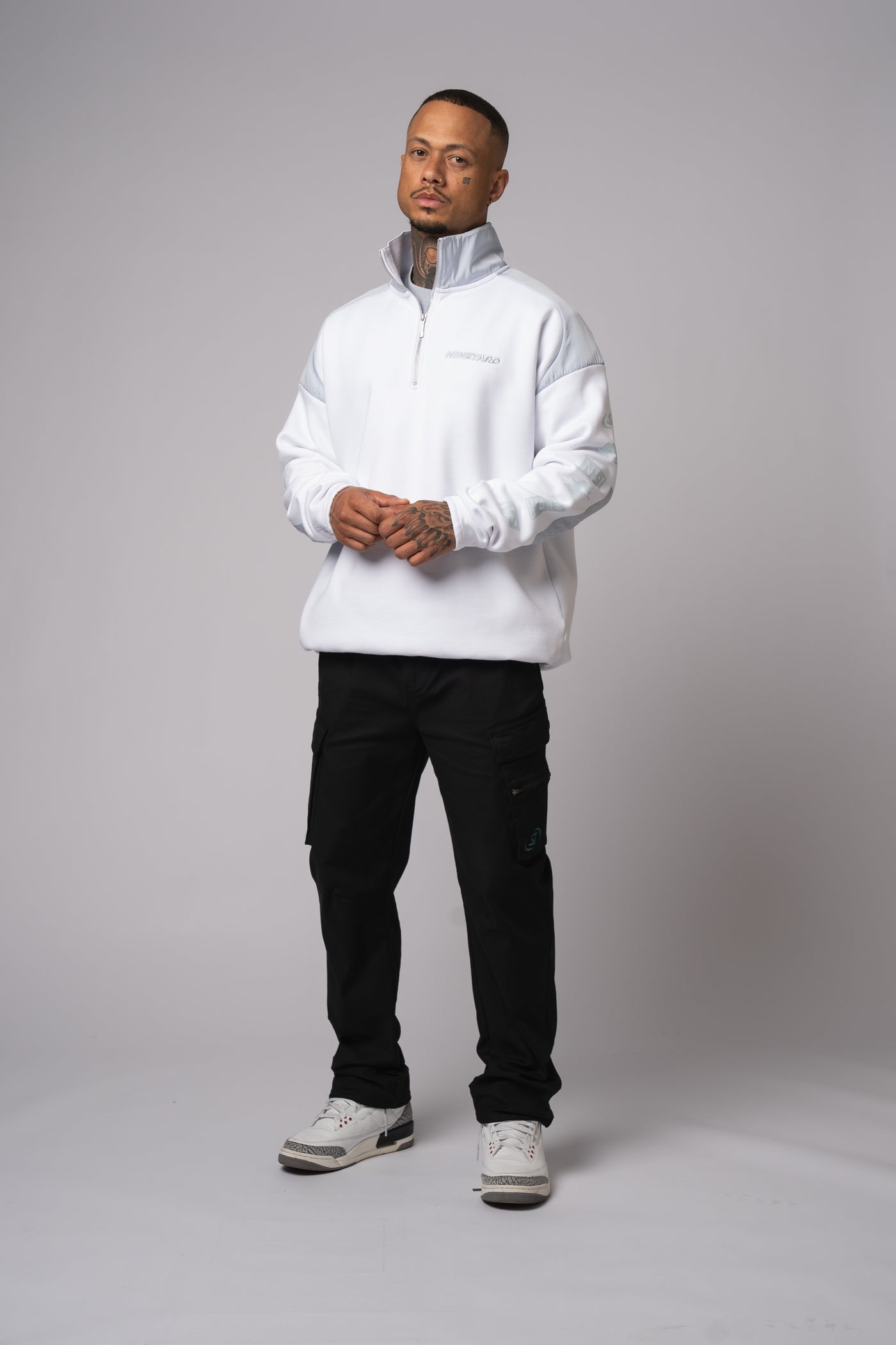 Race Half Zip Sweat Jacket white