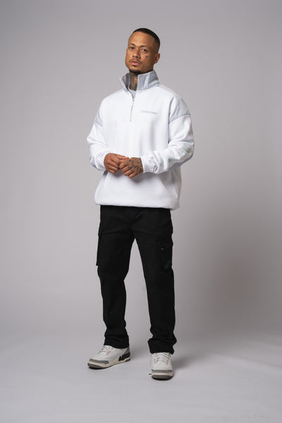 Race Half Zip Sweat Jacket white