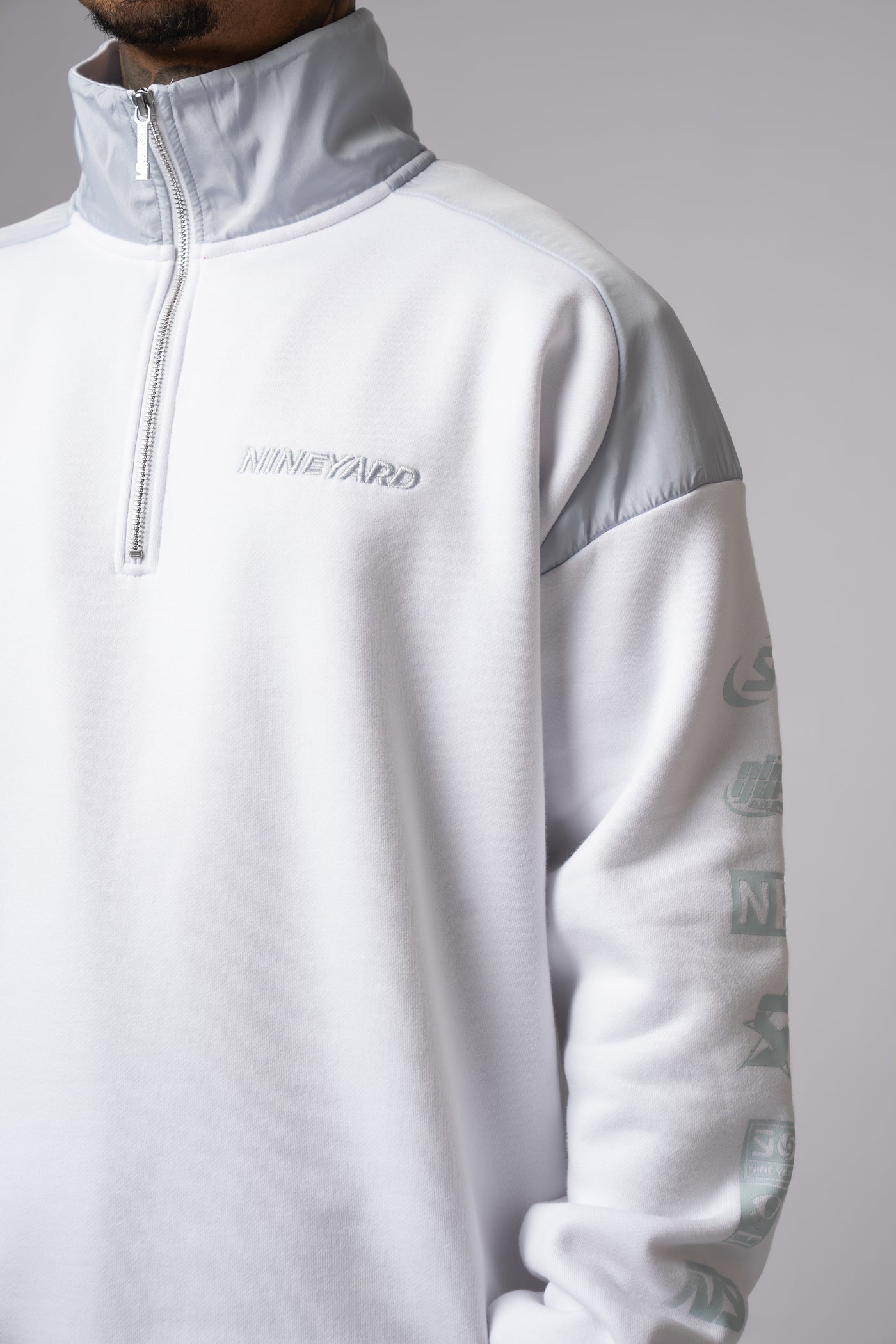 Race Half Zip Sweat Jacket white