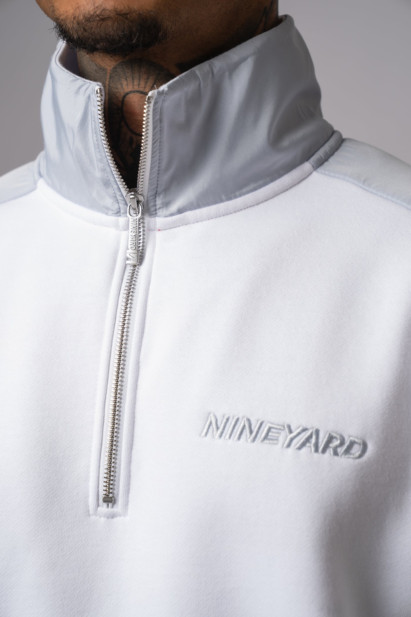 Race Half Zip Sweat Jacket white