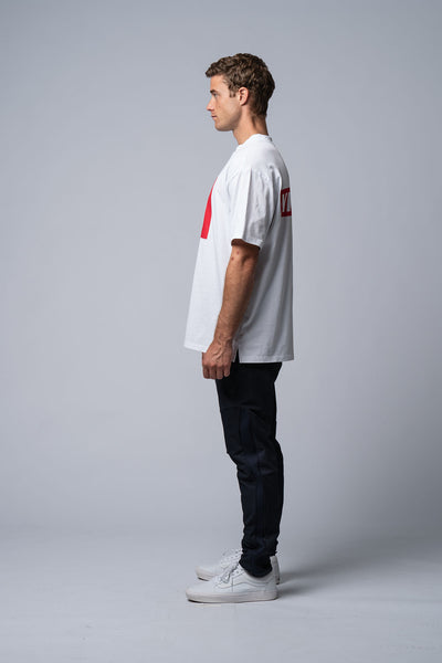 EDT. Oversize T-Shirt white/red