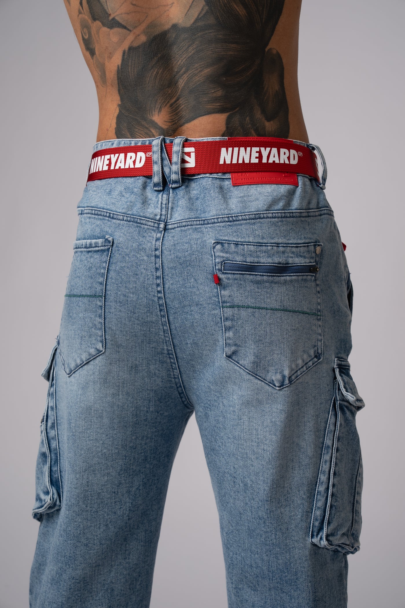 Race Wide Cargo Pants washed blue
