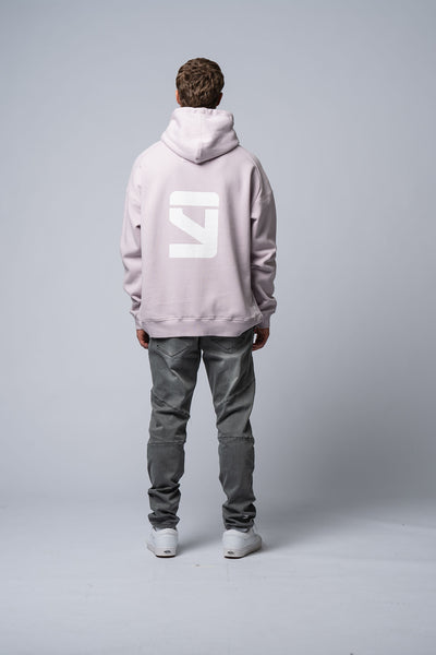 Oversize Race Hoodie used rose/white