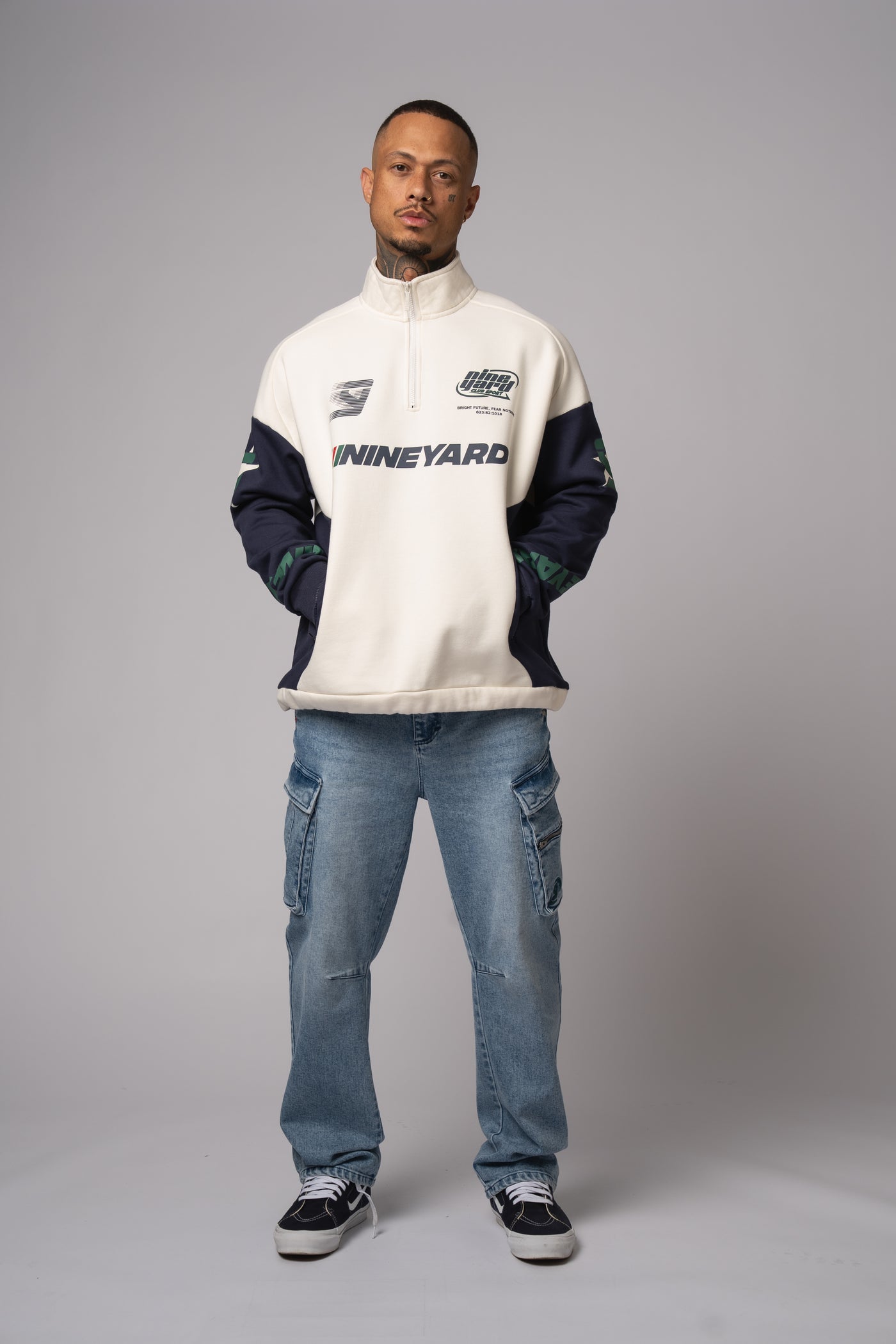 Race Half Zip Sweater bone