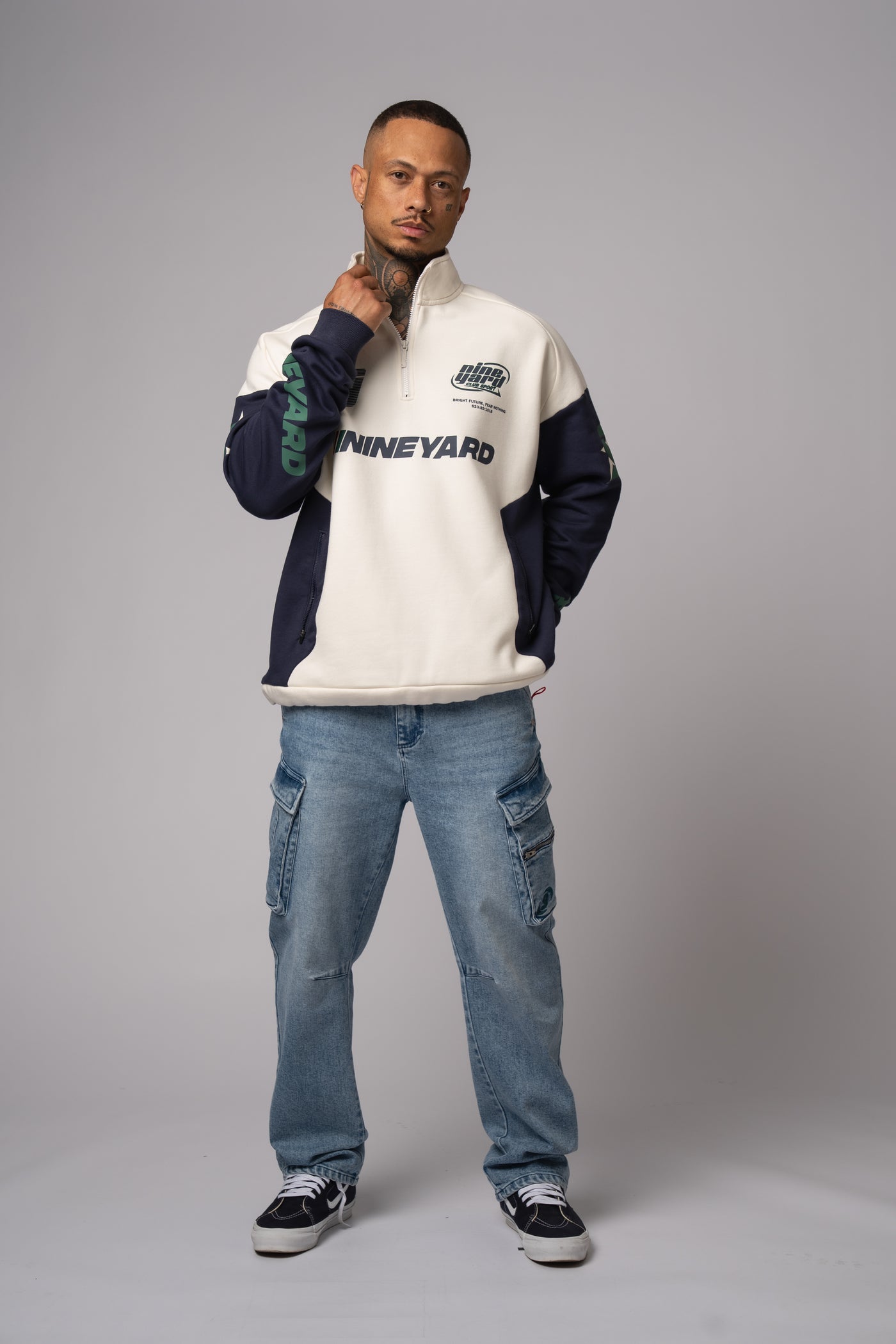 Race Half Zip Sweater bone