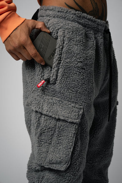 Sherpa Fleece Cargo Sweatpants