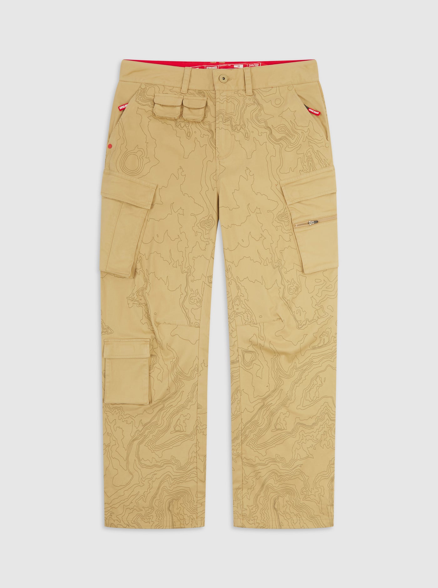 Desert Wide Cargo Pants  with allover print beige