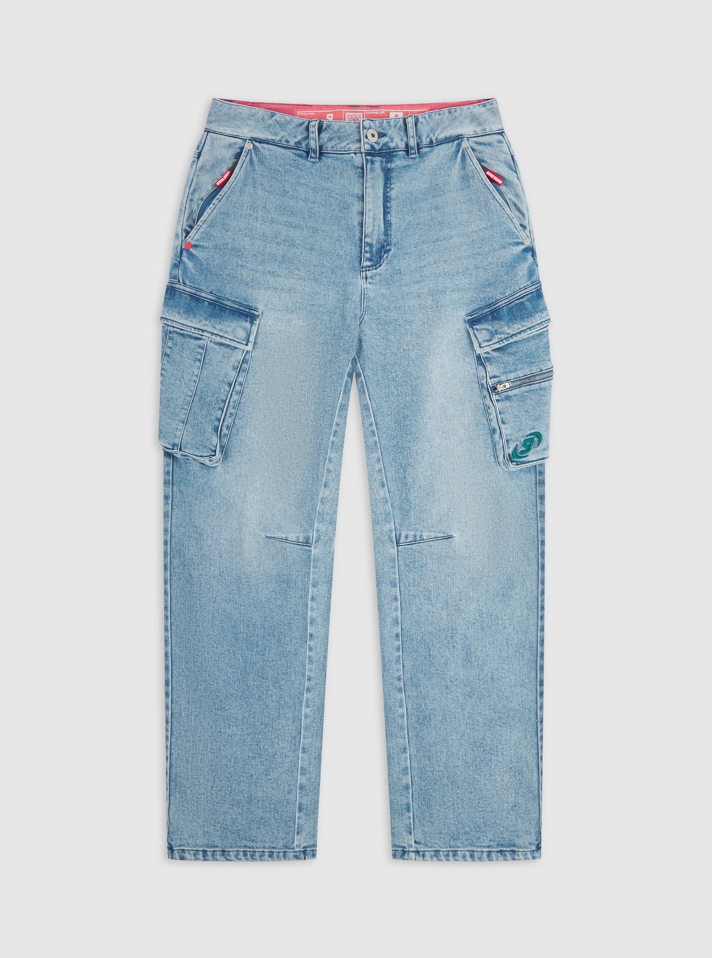 Race Wide Cargo Pants washed blue