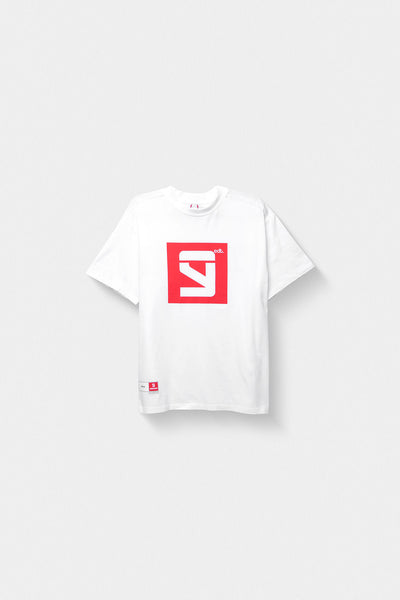 EDT. Oversize T-Shirt white/red