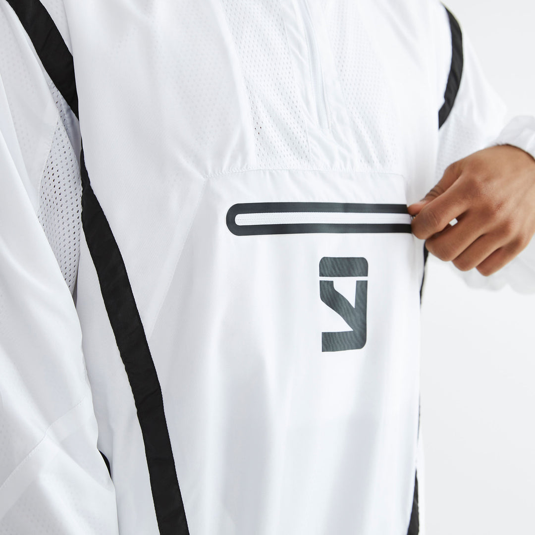 White half zip windbreaker discount